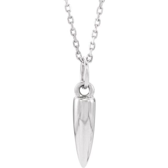 Sterling Silver 3D Small Bullet Necklace 16-18 Inch